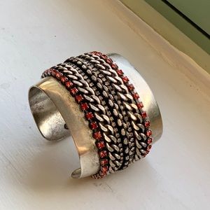 Dannijo crystal cuff with chain detail
